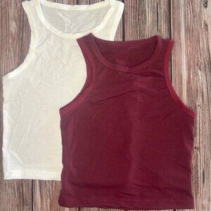 2Pcs Kids Round Neck Tank Tops